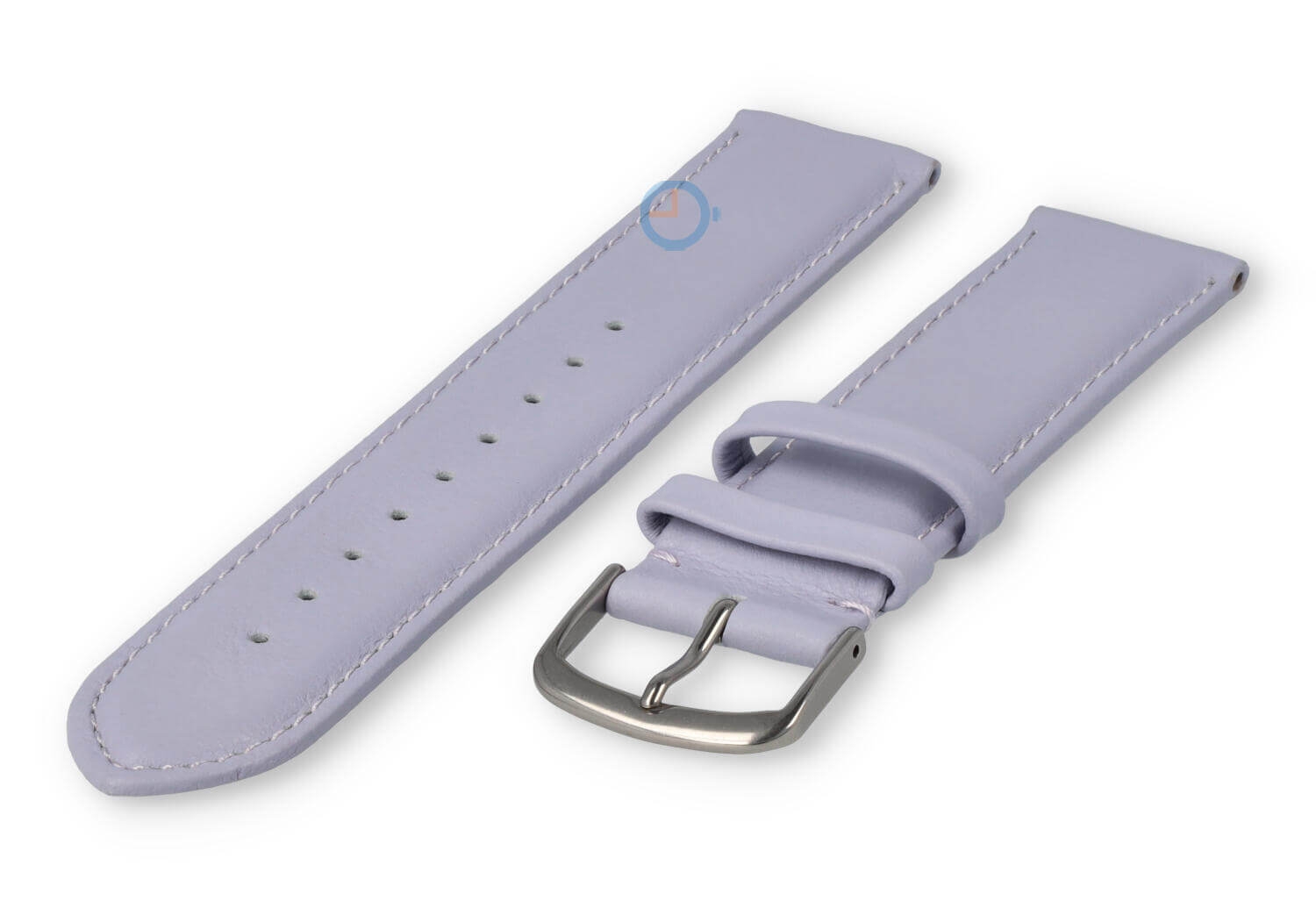 20mm horlogeband glad leer - lichtpaars