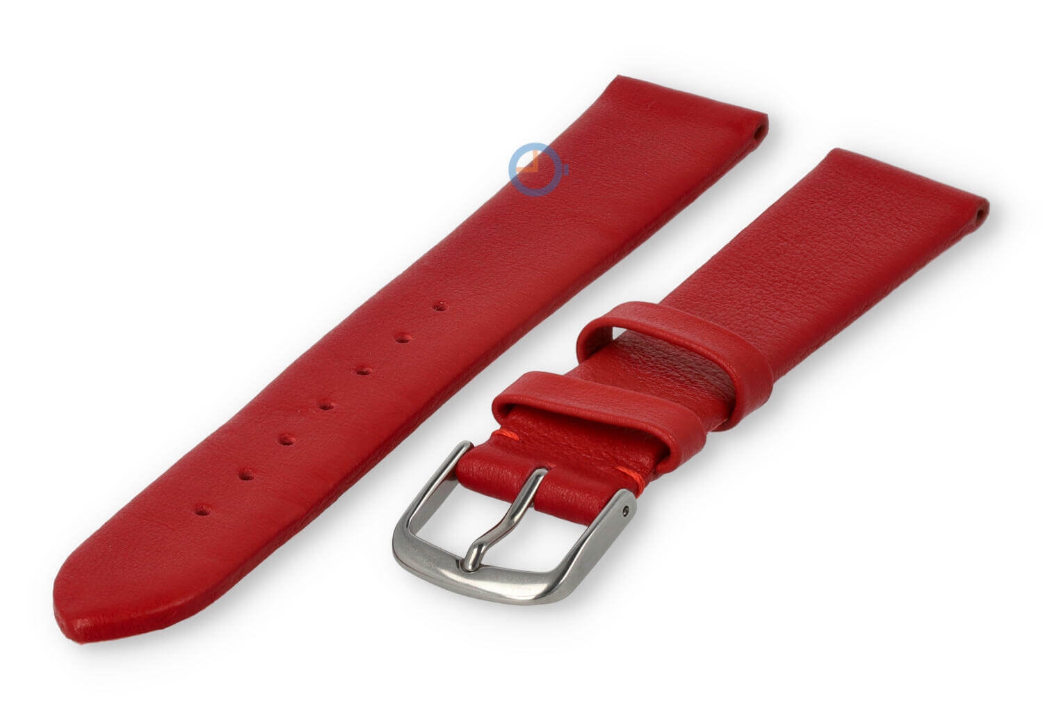 Naadloze en gladde horlogeband 16mm - donkerrood
