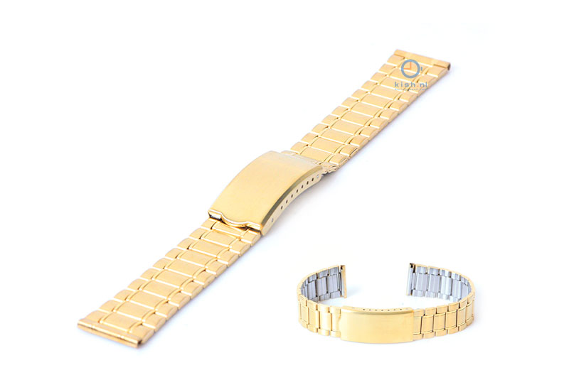 Horlogeband 18mm staal goud mat/glans
