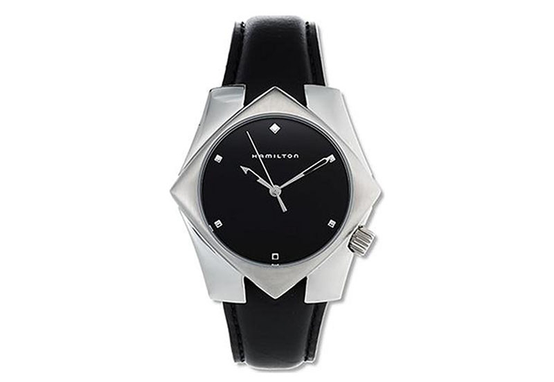 Hamilton horlogeband H23411732 - zwart leer