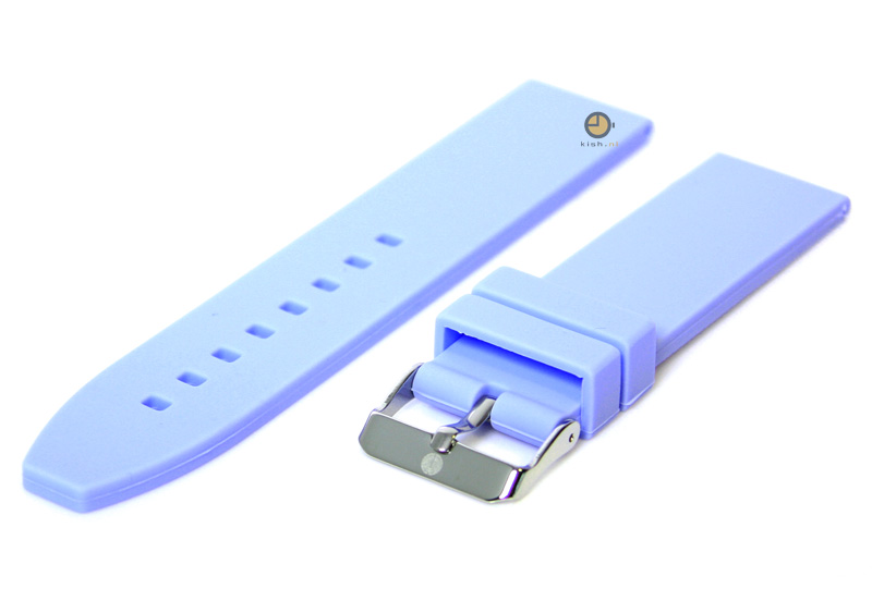 Horlogeband 22mm lichtblauw siliconen glad