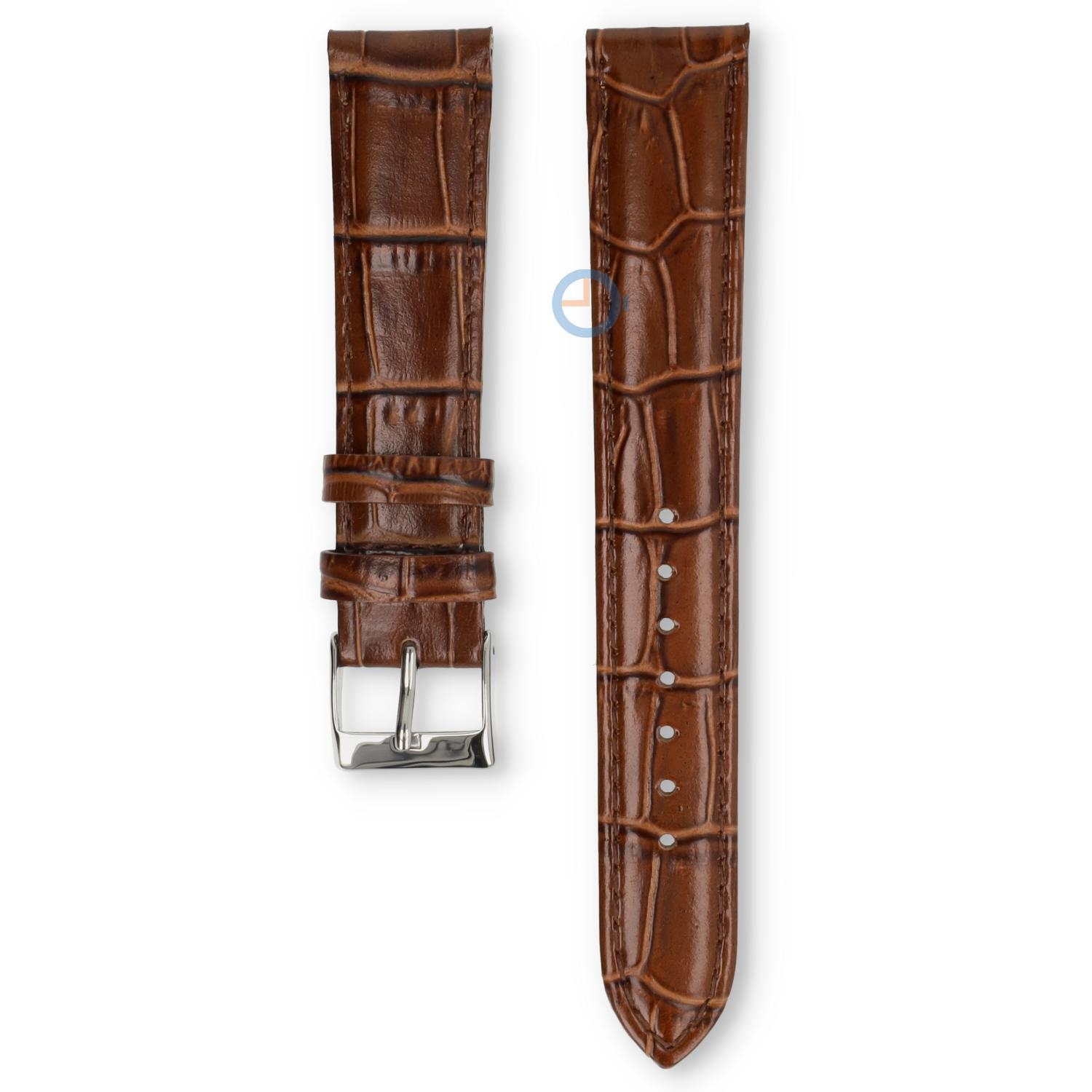 Universele 18mm bruin leren horlogeband - Pulsar