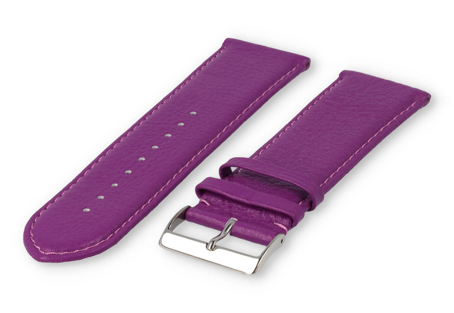 XL horlogeband glad leer - 28mm - paars