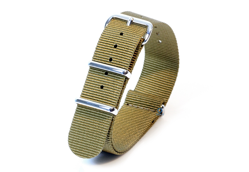 Horlogeband 20mm nylon donkergroen