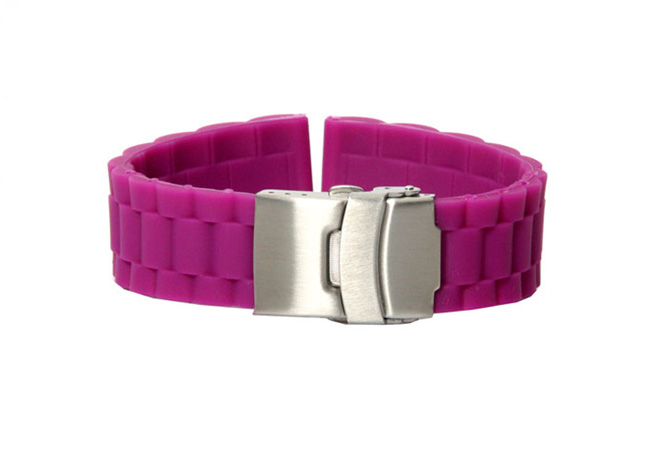 Horlogeband 22mm paars rubber