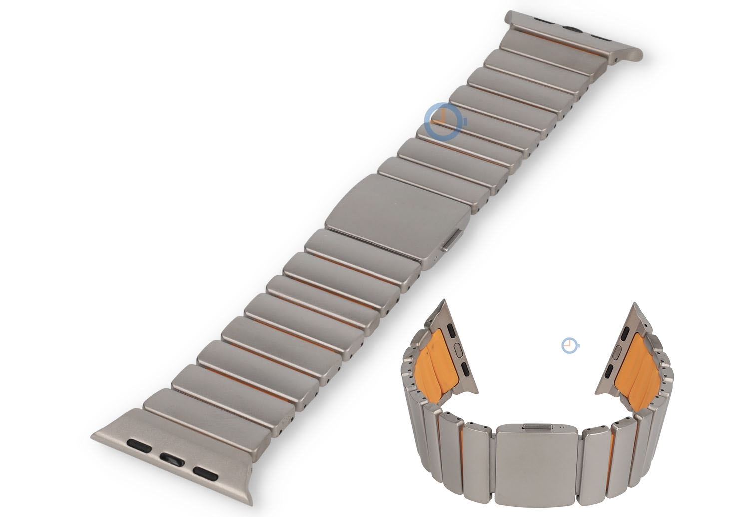 Titanium horlogeband Apple Watch 49mm - titan/orange