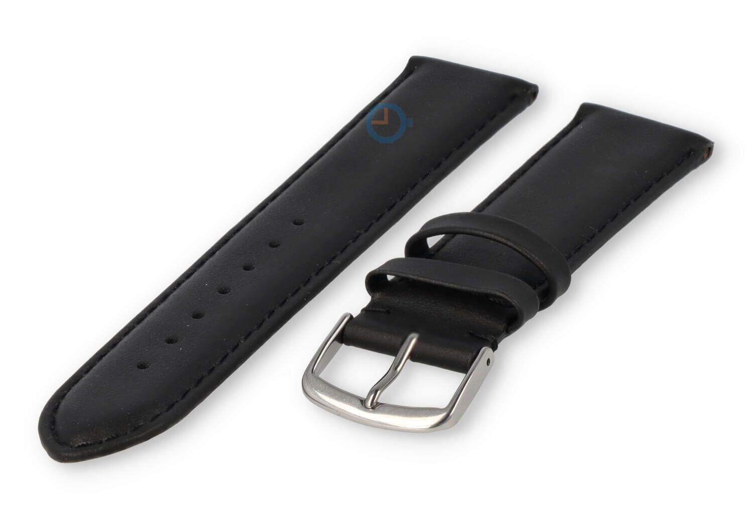 Oneven maat horlogeband leer - 21mm - zwart