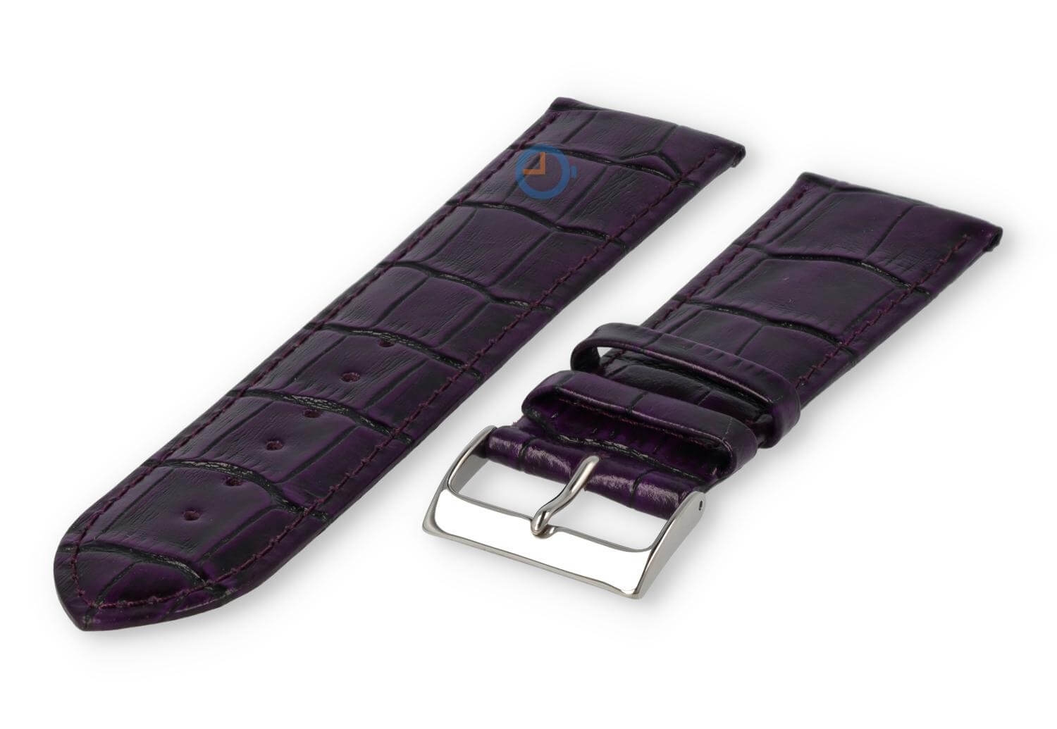 Basic croco horlogeband - 24mm - aubergine