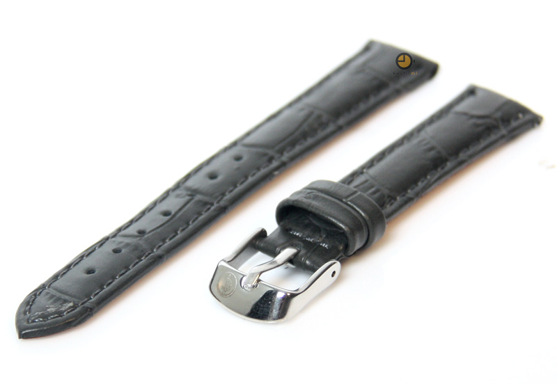 Horlogeband 14mm grijs leer kroko