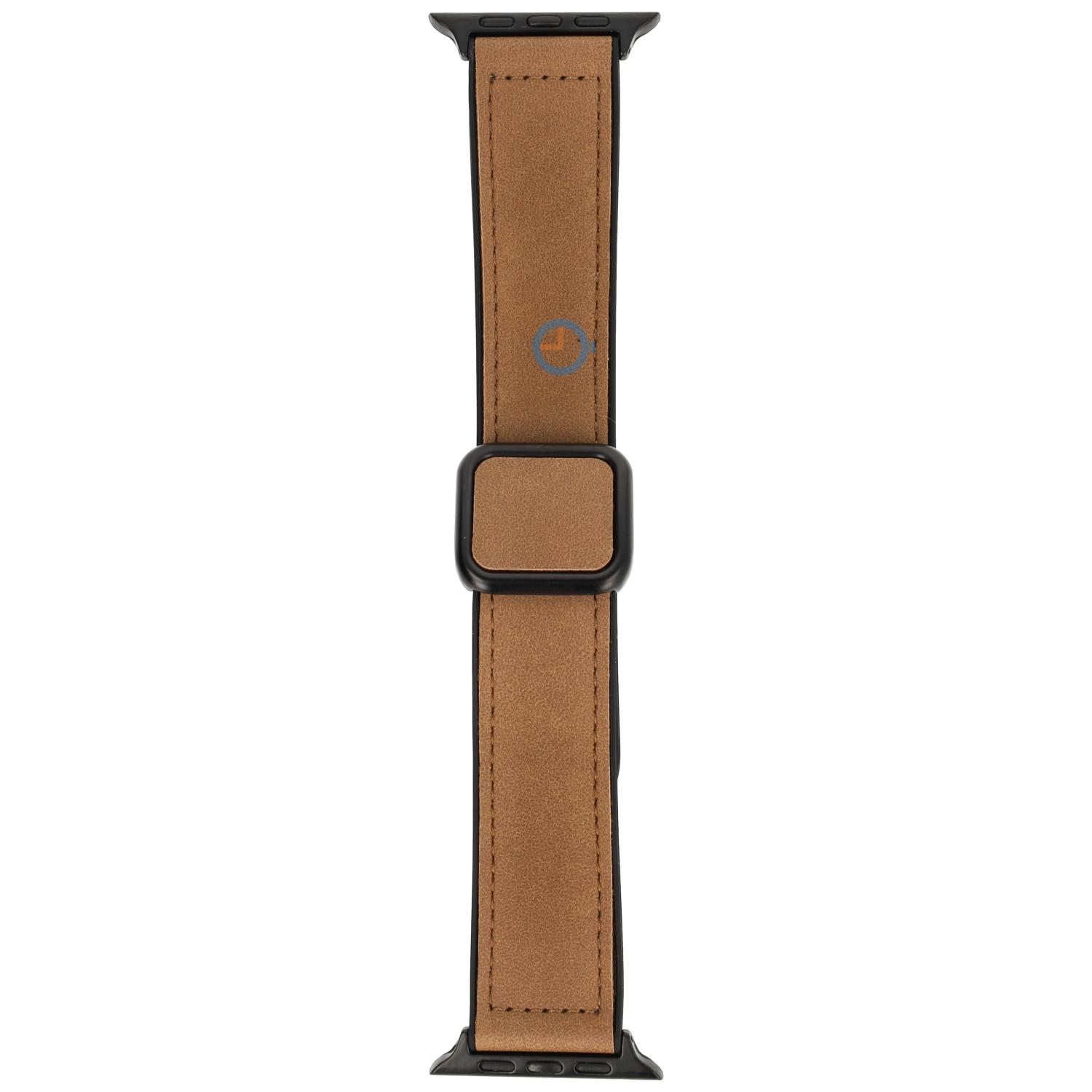 Luxe leren band Apple 45mm - Brown