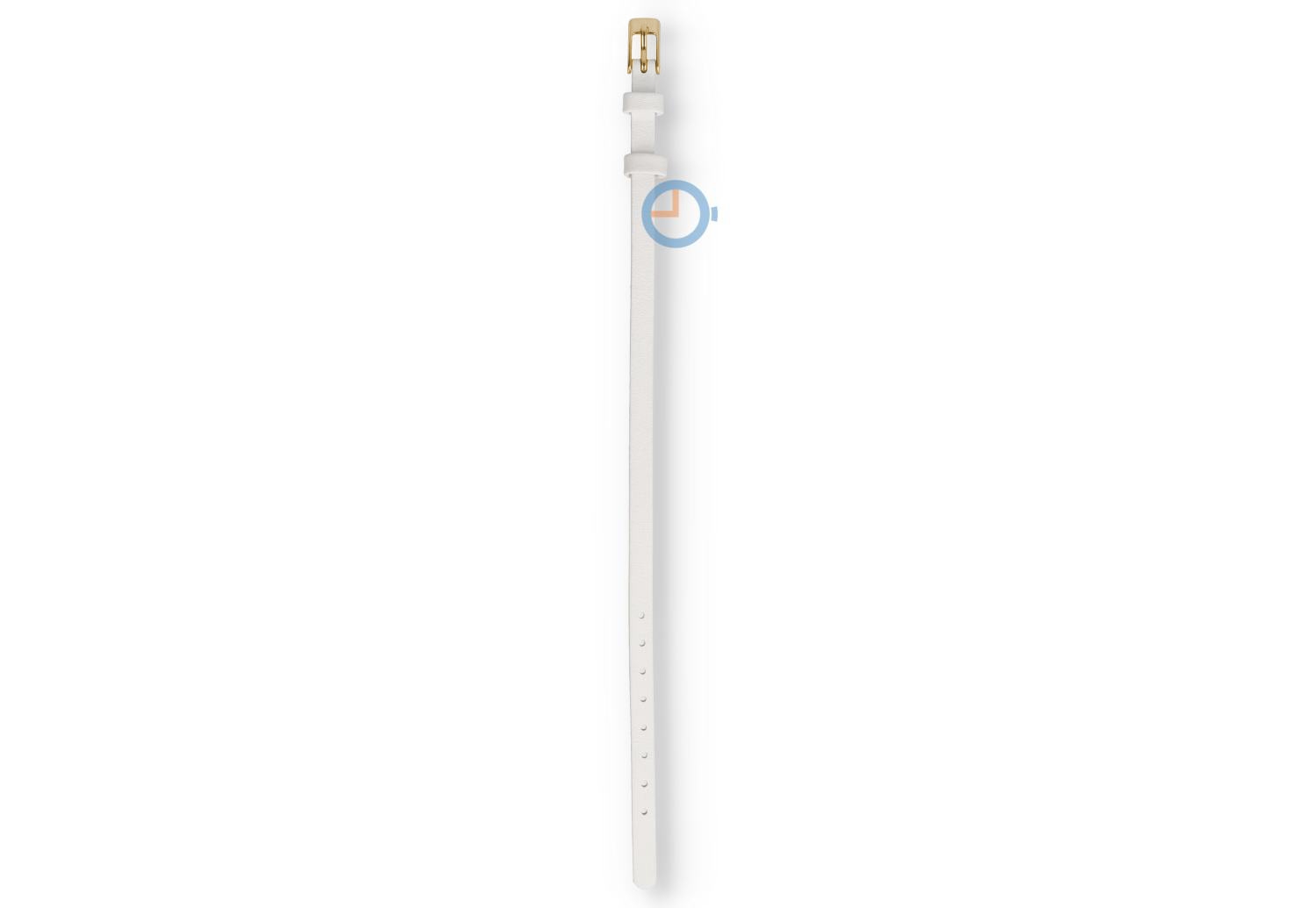 One-piece leren horlogeband - 6mm - wit met goud
