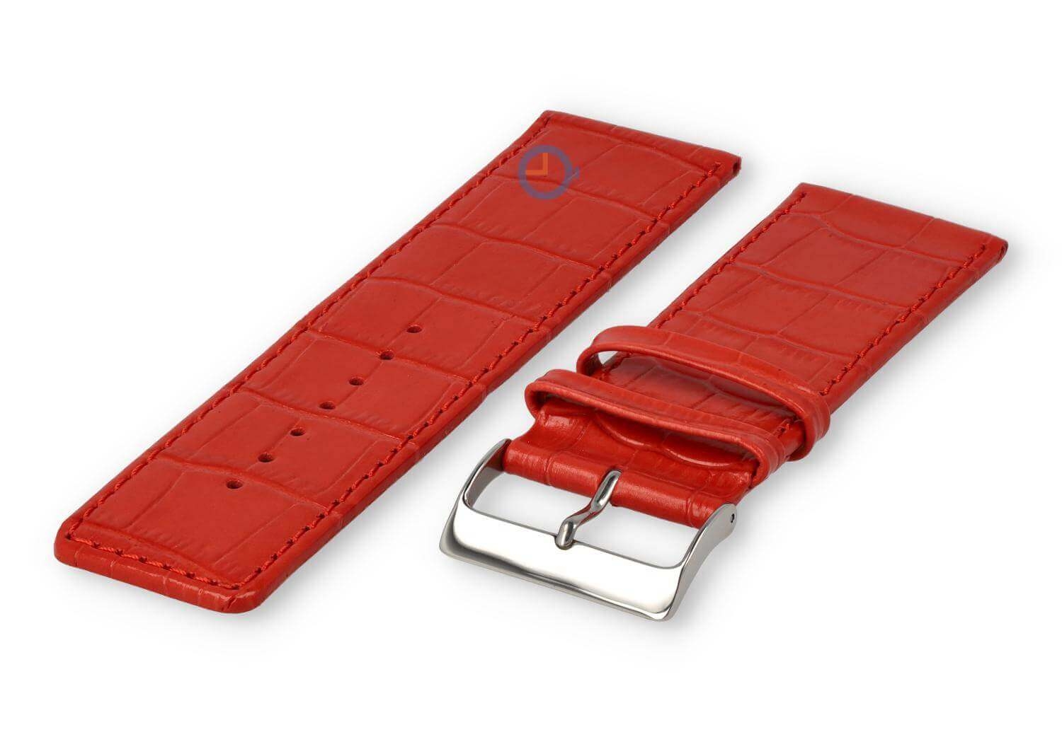 Luxe croco horlogeband - 30mm - rood