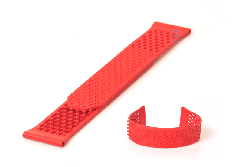 Horlogeband 23mm rubber rood