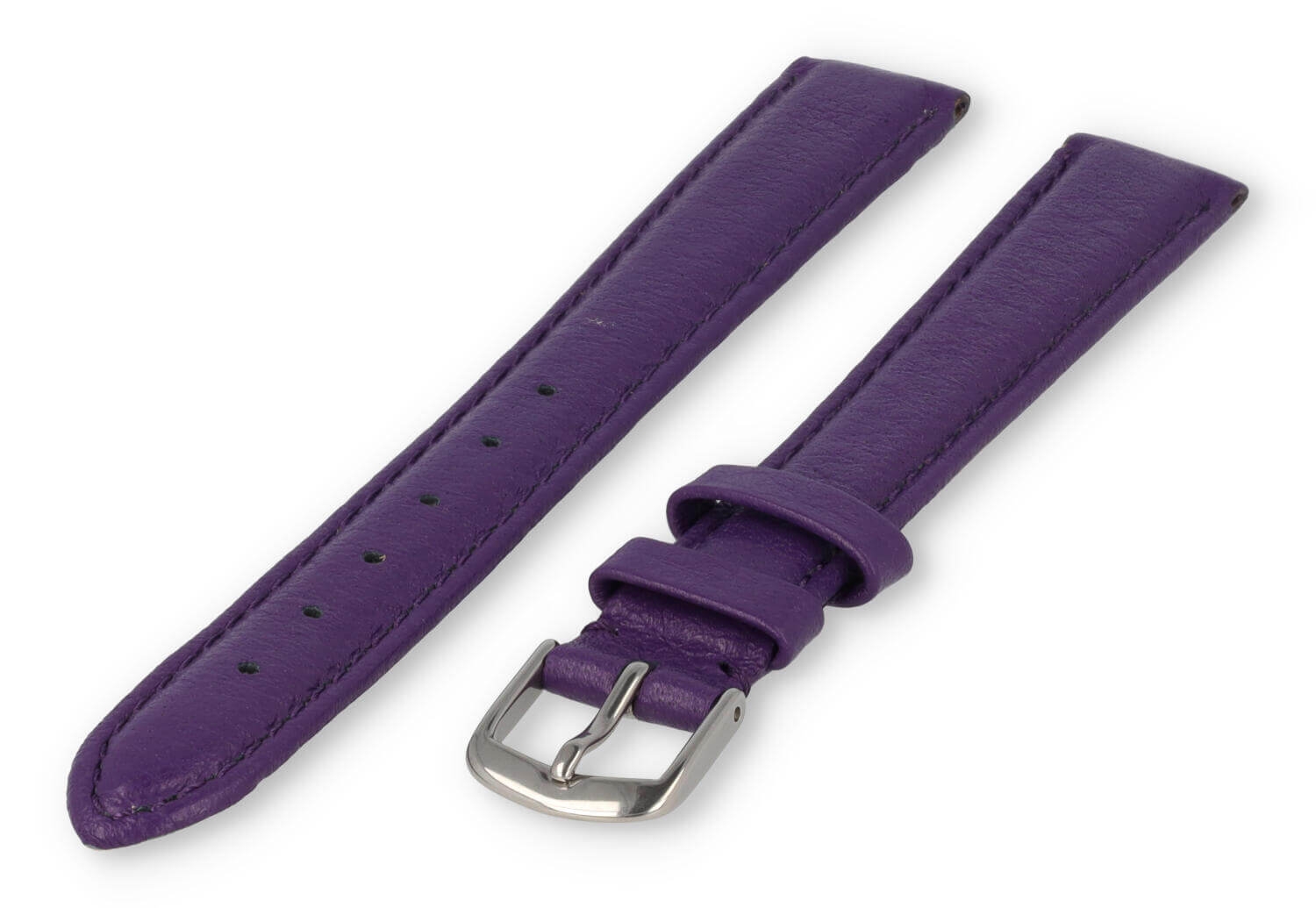 XL horlogeband glad leer - 14mm - aubergine