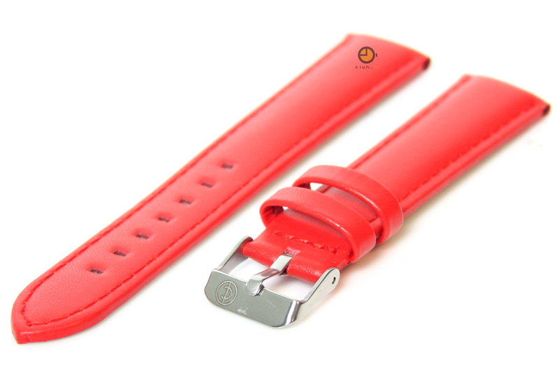horlogeband 18mm rood kalfsleder