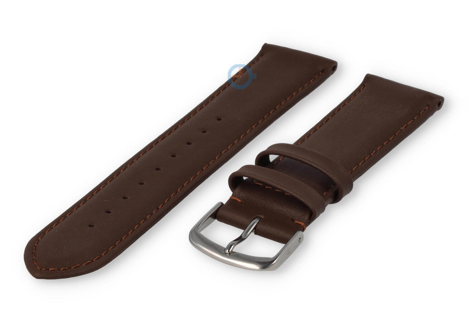 Oneven maat horlogeband leer - 23mm - donkerbruin