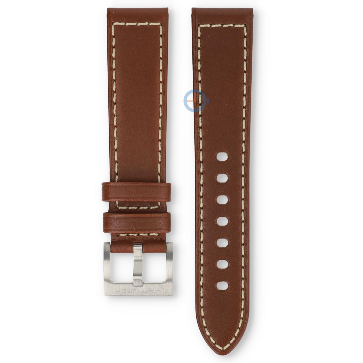 Hamilton horlogeband H64451533 - bruin leer