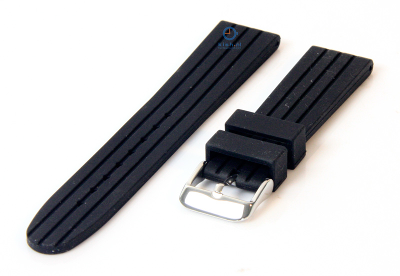 Horlogeband 20mm rubber zwart