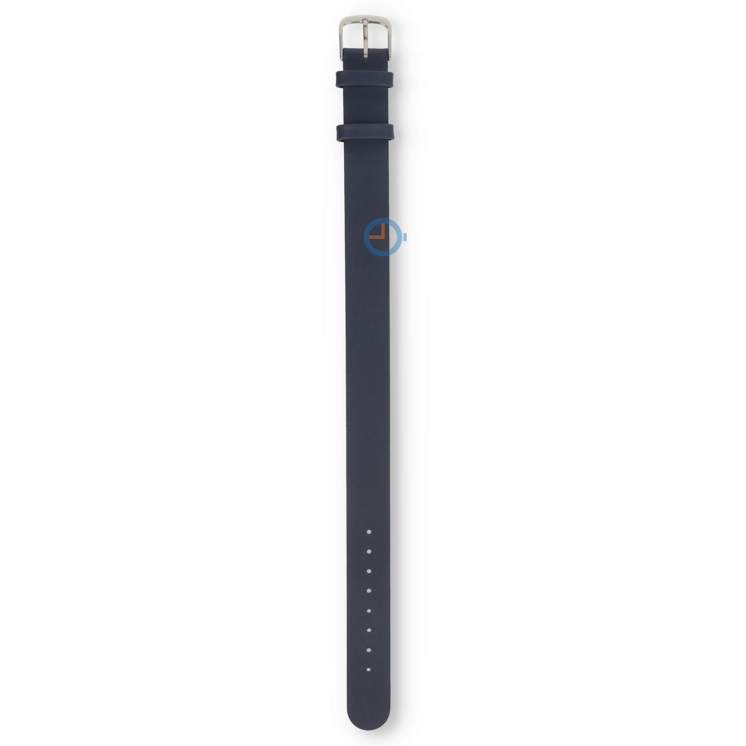 One-piece leren horlogeband - 14mm - donkerblauw