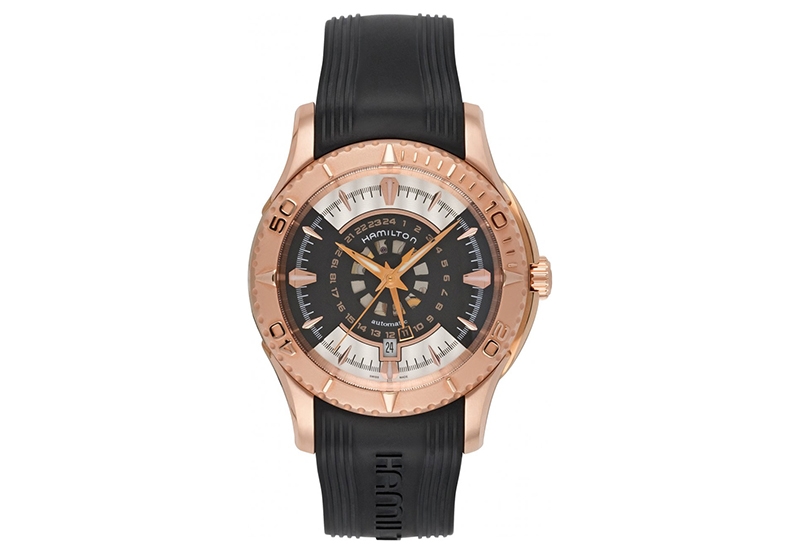 Hamilton horlogeband H37545331 - zwart siliconen