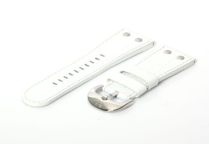 Horlogeband TW STEEL Goliath wit croco