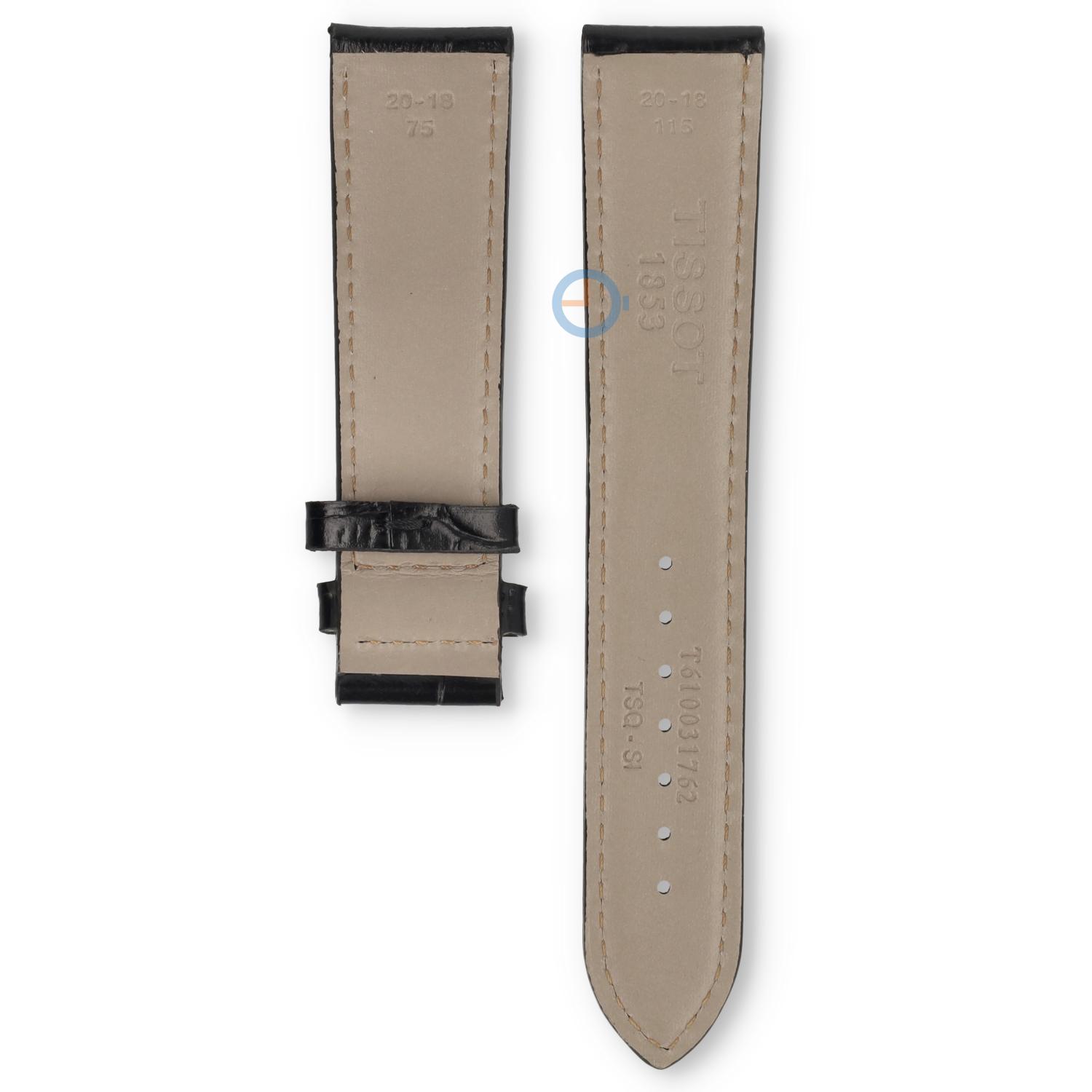 Tissot horlogeband T9074071605800 zwart leer