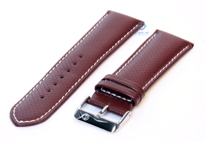 Horlogeband 22mm bruin leer
