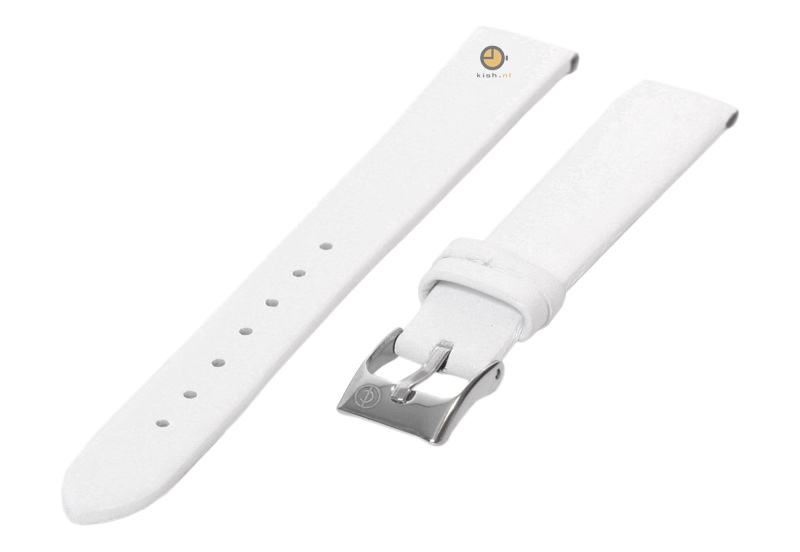 Horlogeband 14mm wit leer naadloos