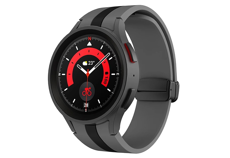 Samsung Galaxy Watch 5 bandje - grijs/zwart - magneetsluiting