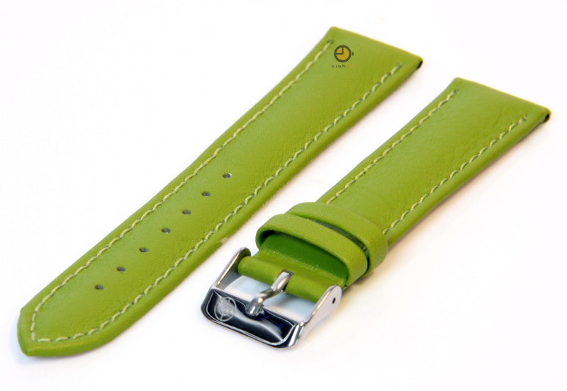 Horlogeband 20mm mosgroen kalfsleer