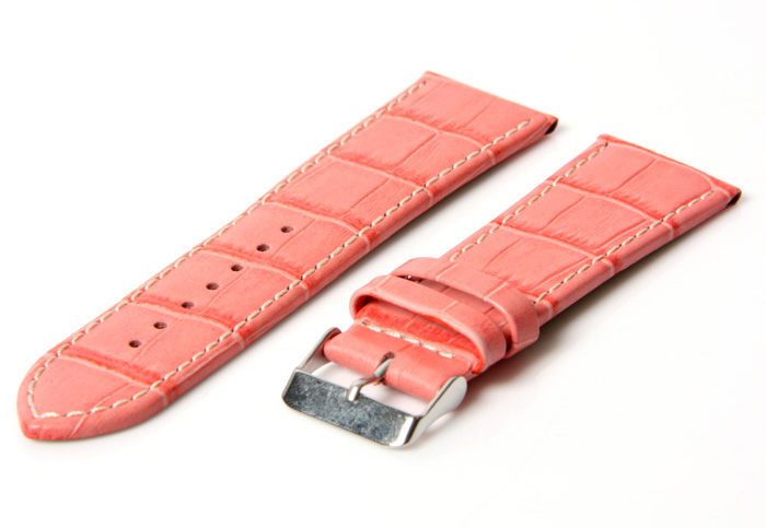 Horlogeband 32mm croco roze