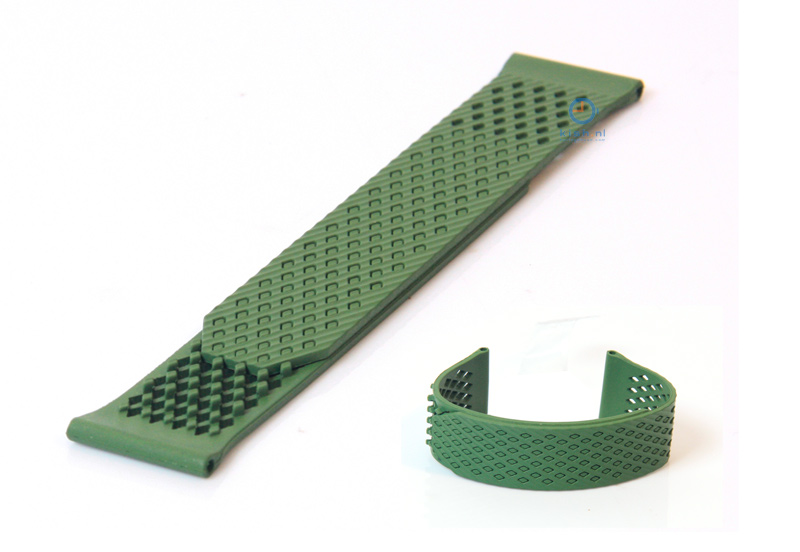 Horlogeband 23mm rubber groen