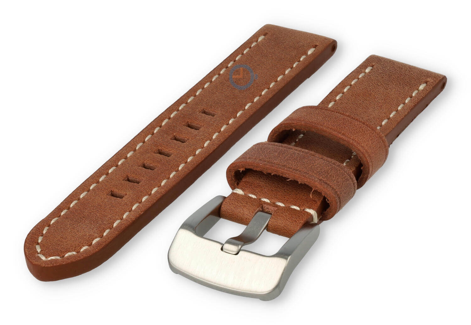 Waterafstotende horlogeband van leer - 22mm - roest