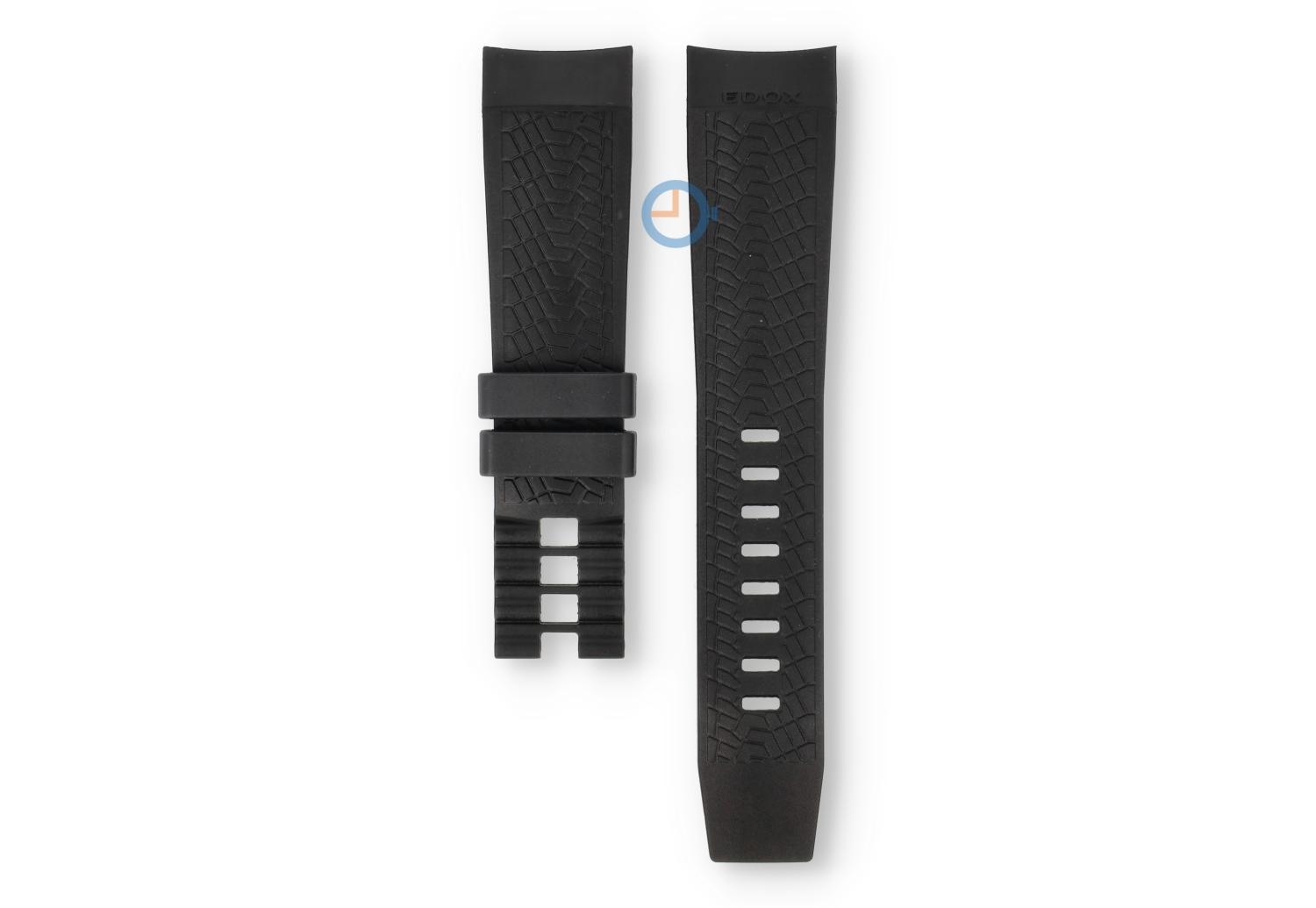 Edox Chronrally 1 horlogeband 10303 zwart met bandenprint