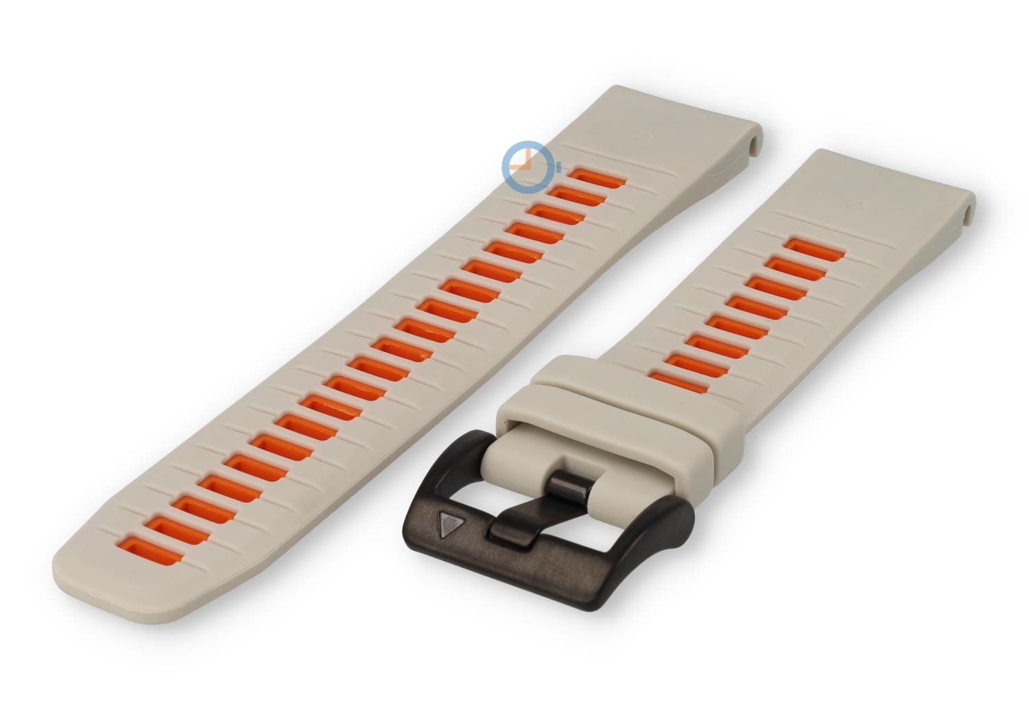 Garmin Fenix - 20mm bandje - lichtgrijs/oranje