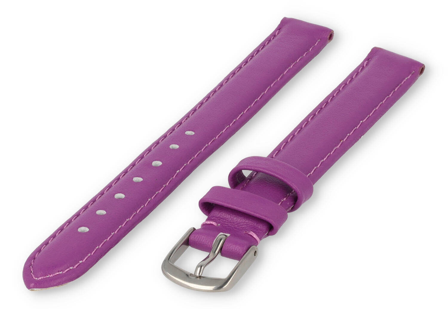 XL horlogeband glad leer - 12mm - paars