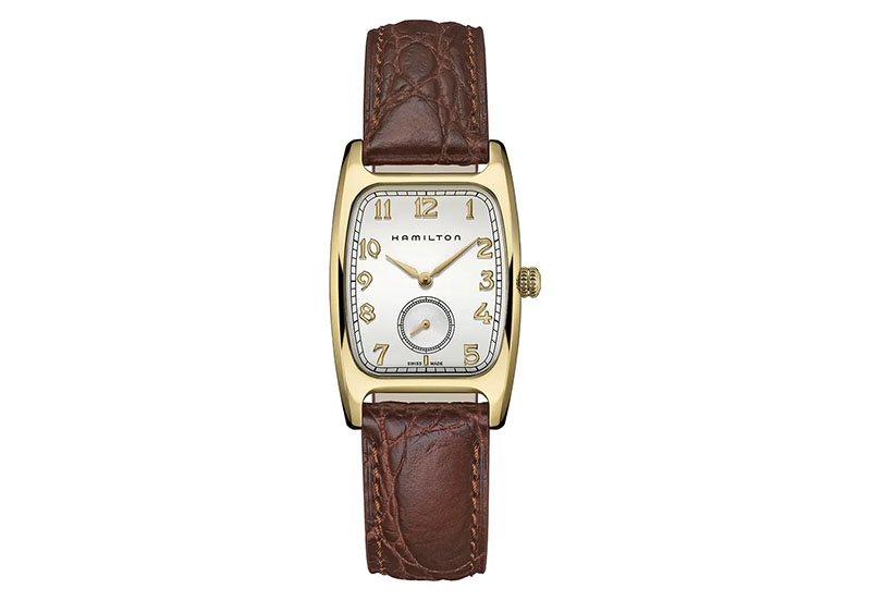 Hamilton horlogeband H13431553 - bruin leer