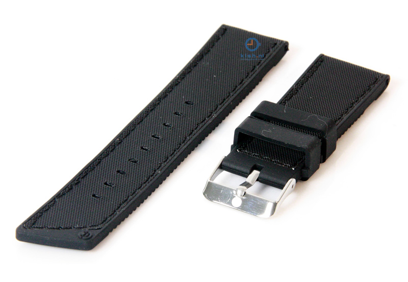 Horlogeband 20mm siliconen zwart