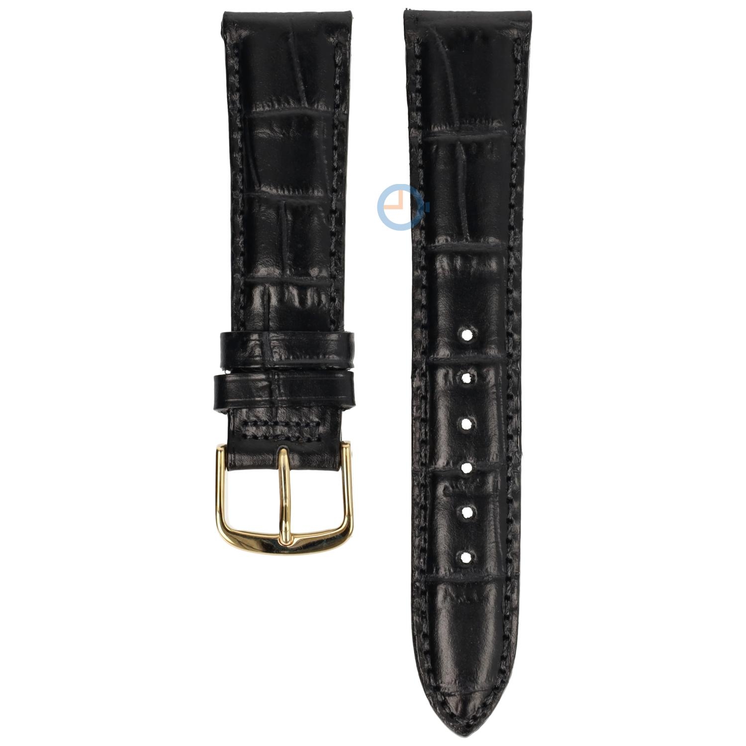 Hamilton horlogeband H18315751 - zwart leer