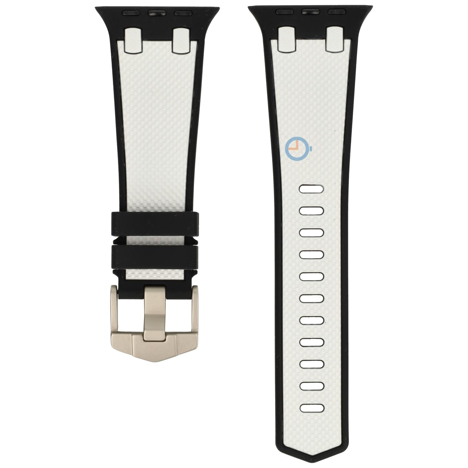 AP Style bandje voor Apple Watch 45mm - Black White