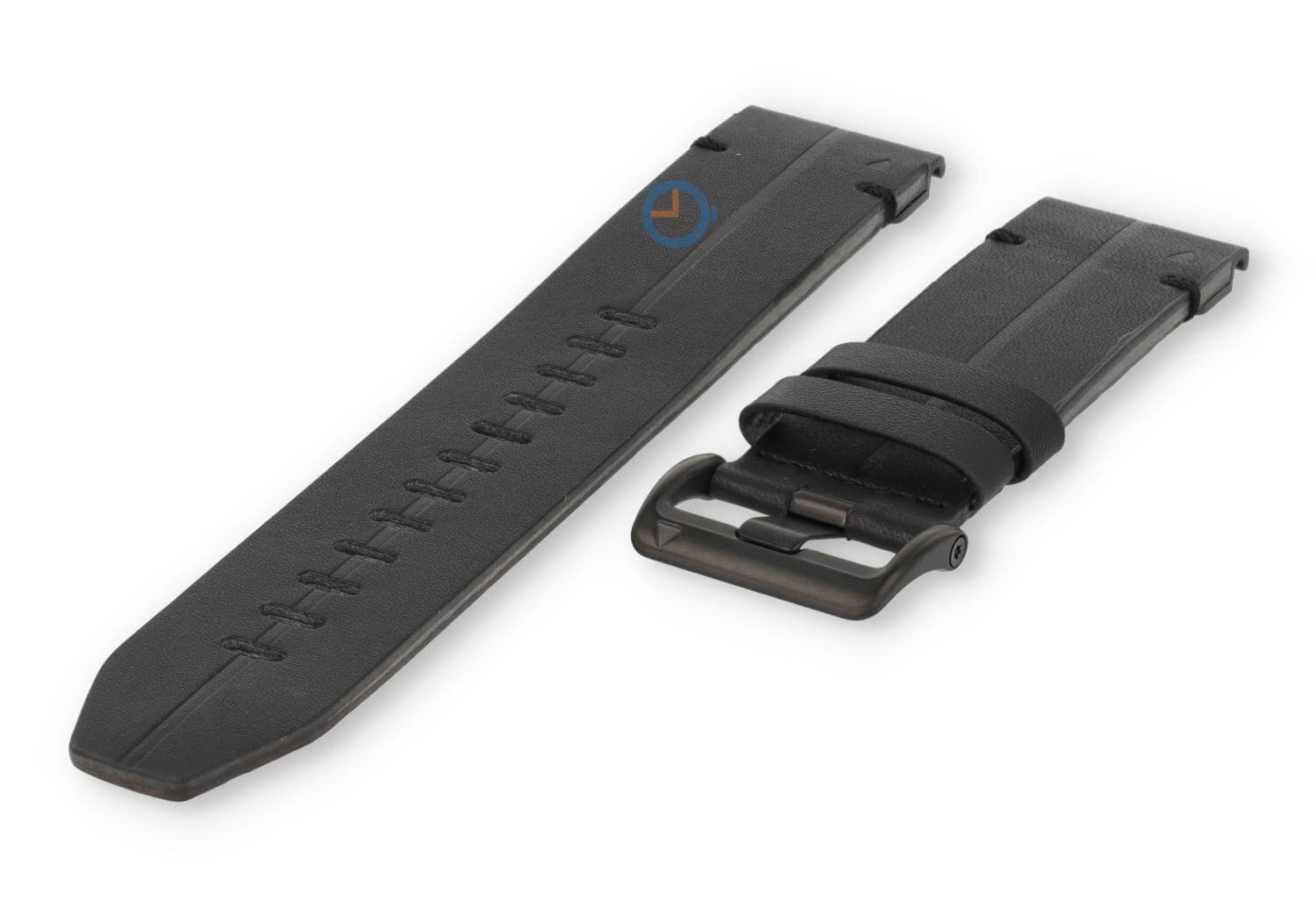 XL Garmin Fenix 5X/6X/7X horlogeband leer - zwart