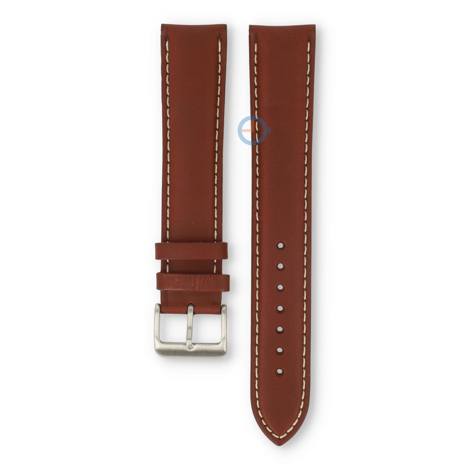 22mm horlogeband extra lang - donkerbruin leer