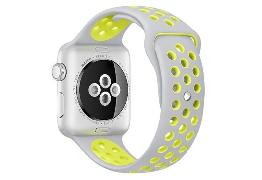 Sport Apple watch bandje - grijs/geel - 45mm