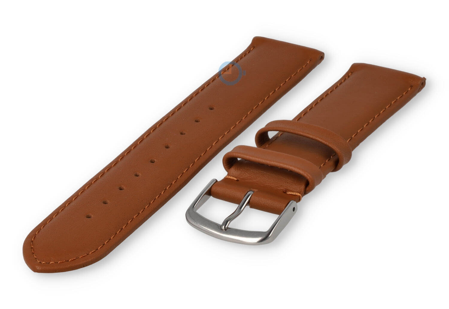 20mm horlogeband glad leer - bruin