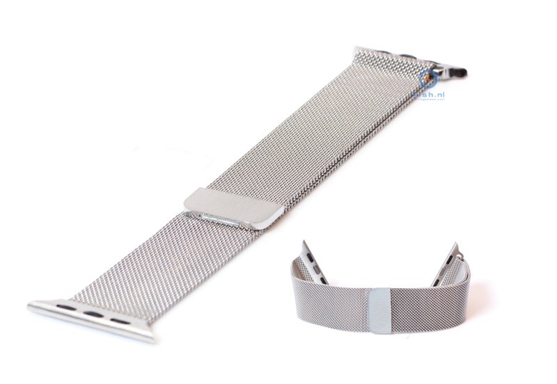 Apple watch horlogeband milanees zilver (42mm/44mm)