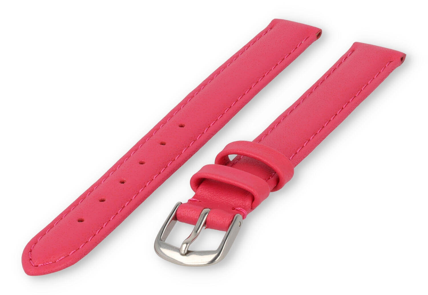 XL horlogeband glad leer - 12mm - roze