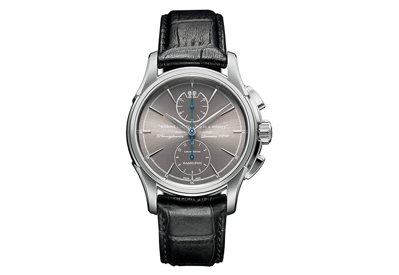 Hamilton horlogeband H32556781 - zwart leer