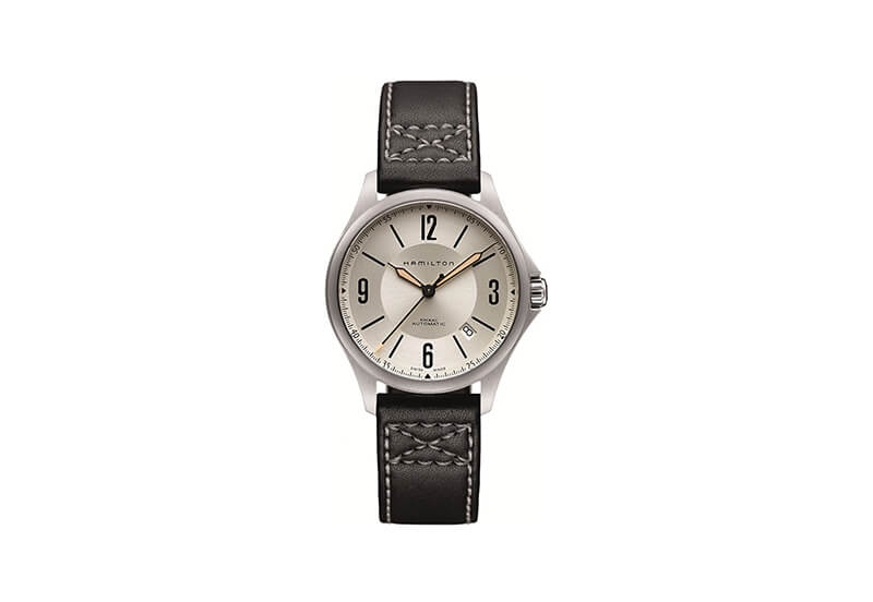 Hamilton horlogeband H76565725 - zwart leer