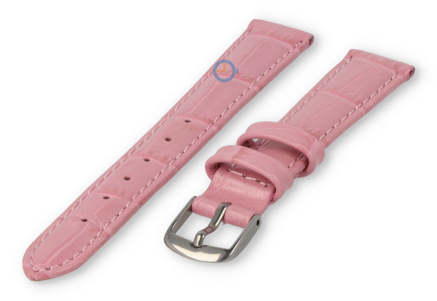 Leren bandje met krokoprint - 12mm - roze