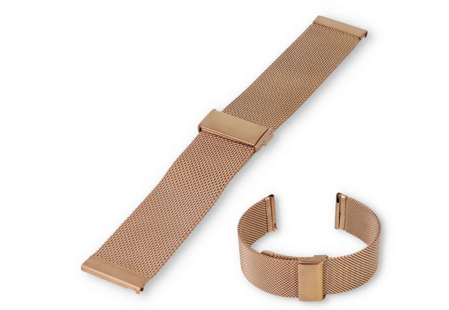 Horlogeband 22mm milanees rosegoud - Quick Switch (FIJN)